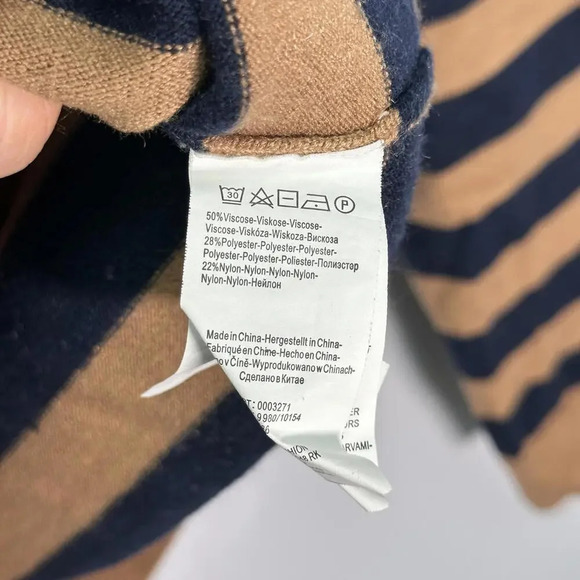 Yest Striped Brown Turtleneck Sweater 6 - Picture 5 of 5